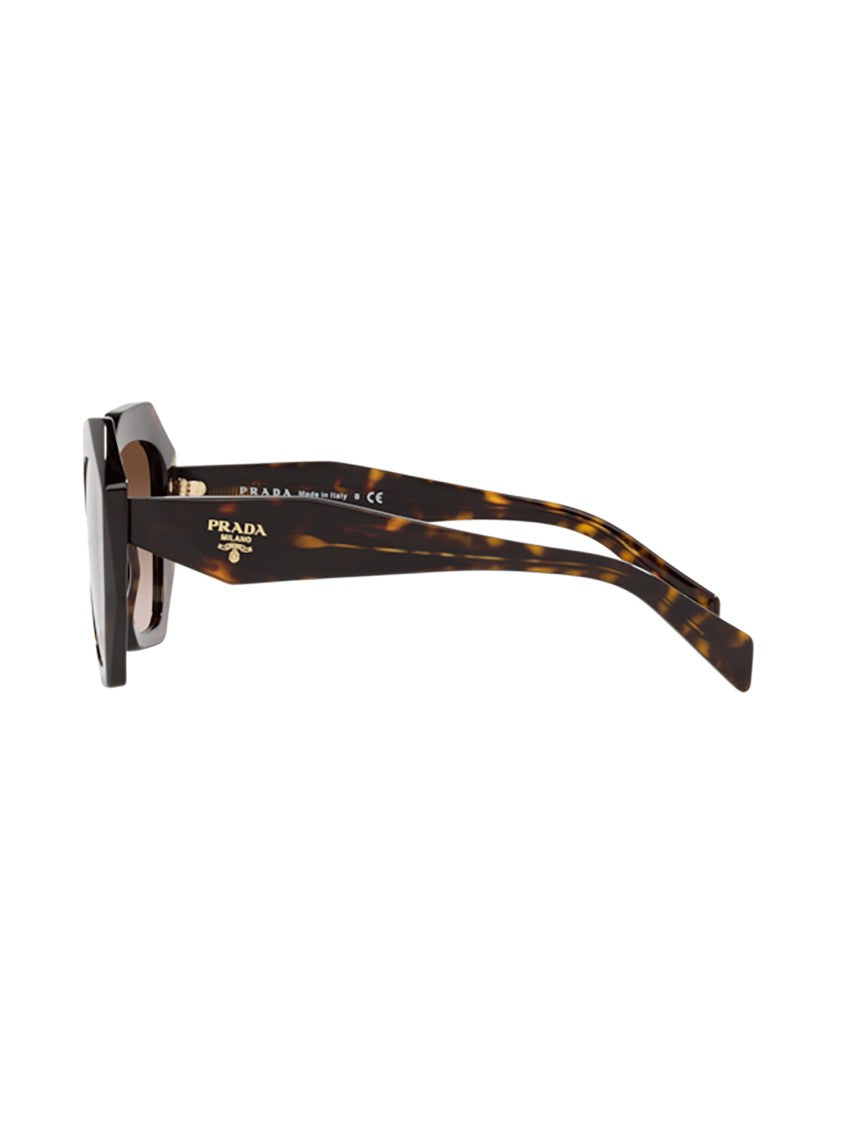 Prada Bold Octagonal Frame Sunglasses With Glossy Finish