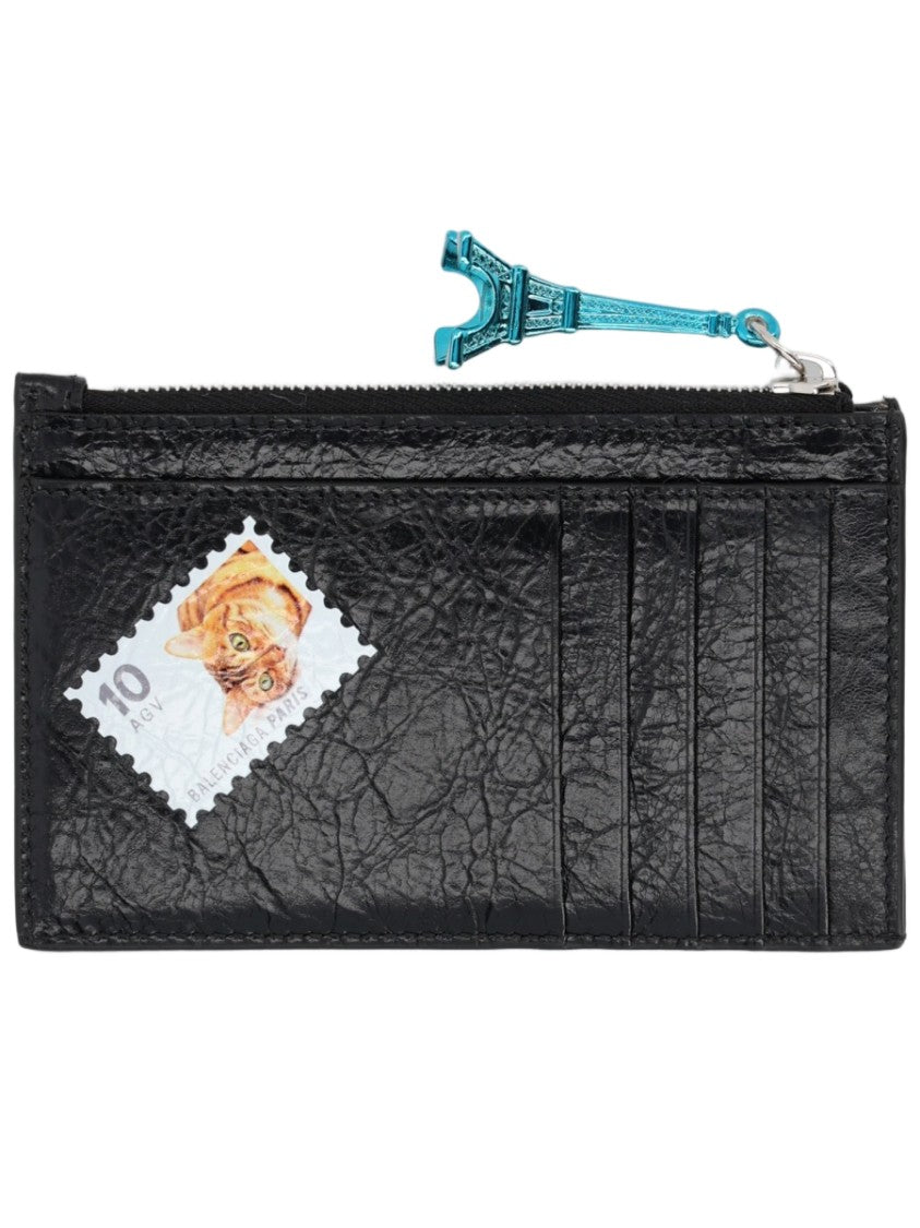 Balenciaga Textured Leather Zippered Card Holder