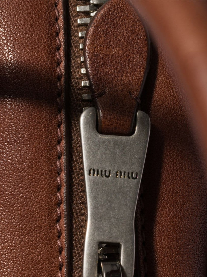 Miu Miu Small Nappa Leather Bag With Structured Silhouette And Hardware Accents