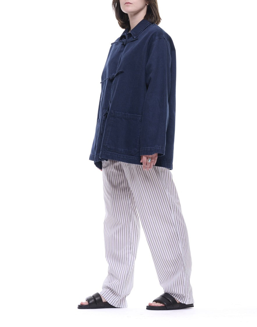 Eat Dust 673 Structured Denim Jacket With Classic French Collar