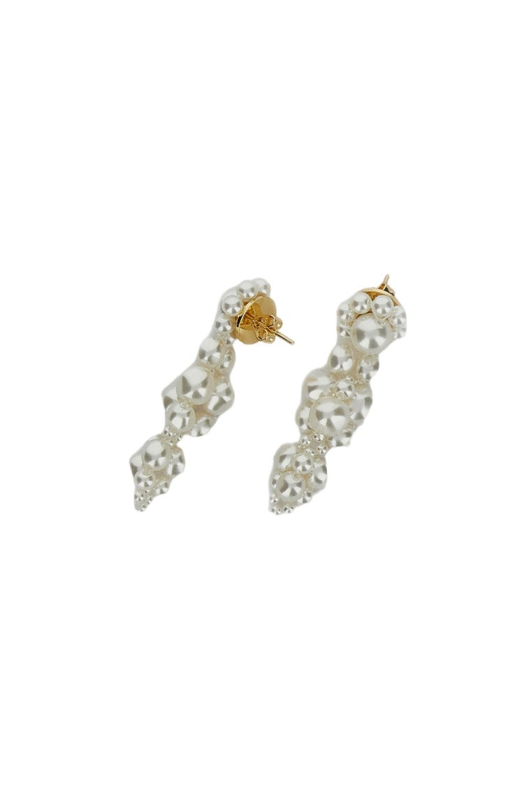 Simone Rocha Drop Earrings With Cluster Of White Faux Pearls