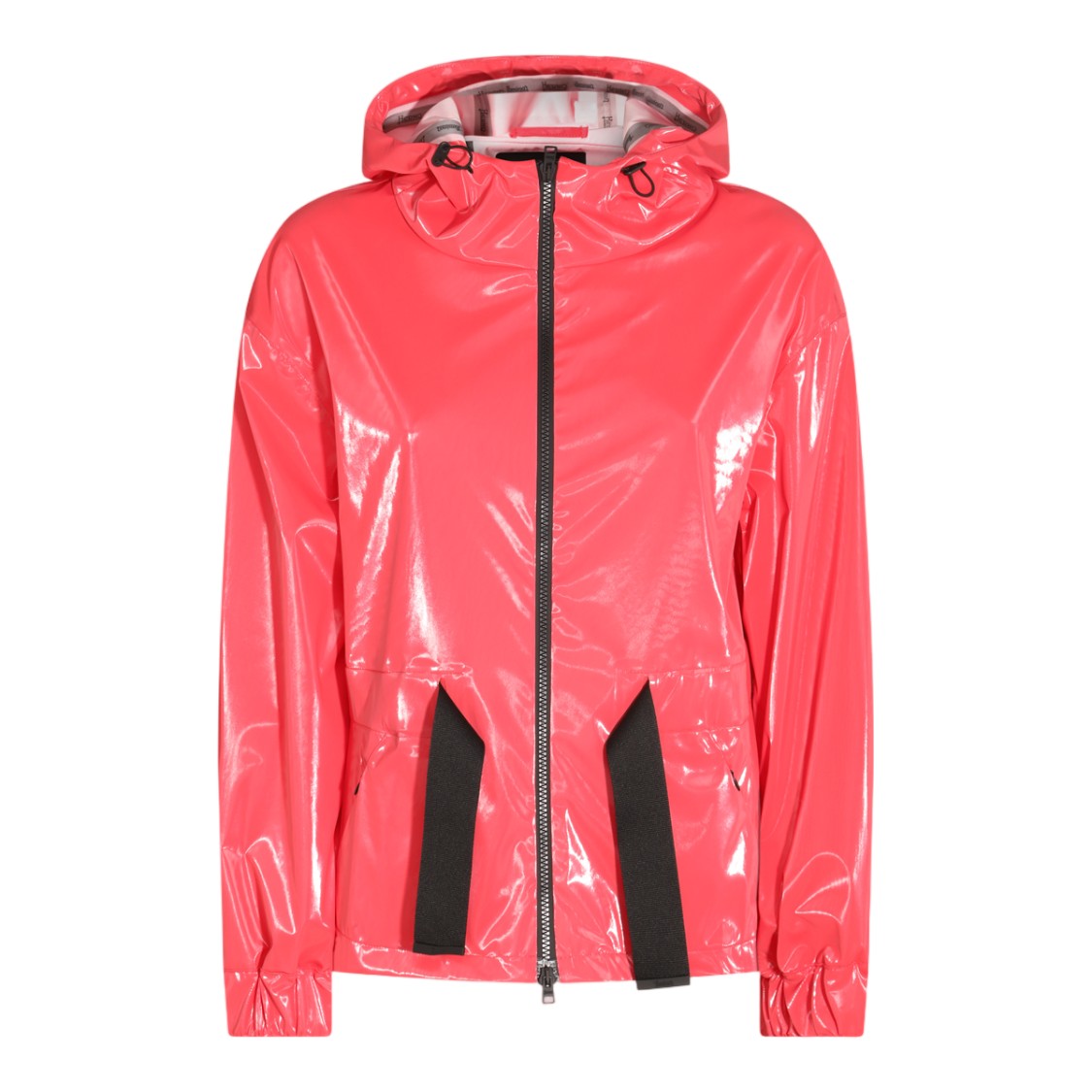Herno Glossy Coral Waterproof Jacket With Adjustable Hood