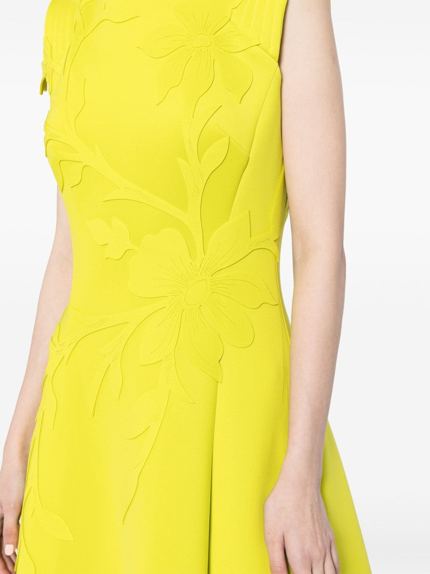 Saiid Kobeisy Neoprene Dress With Floral  Embroidery