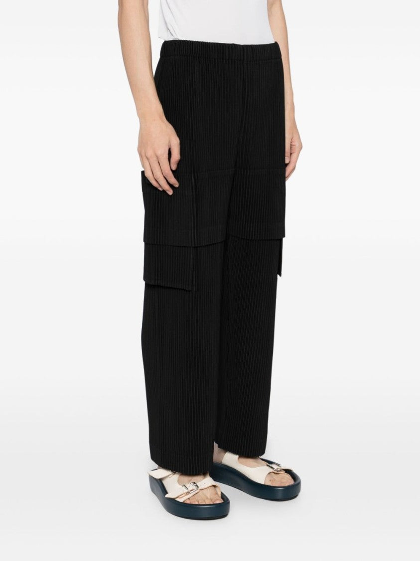 Homme Plissé Issey Miyake Multi-Pocket Trousers With Adjustable Waistband And Flap Pockets