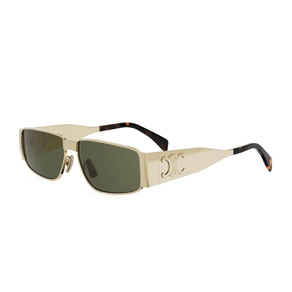 Celine Metal Triomphe Rectangular Metal Frame Sunglasses