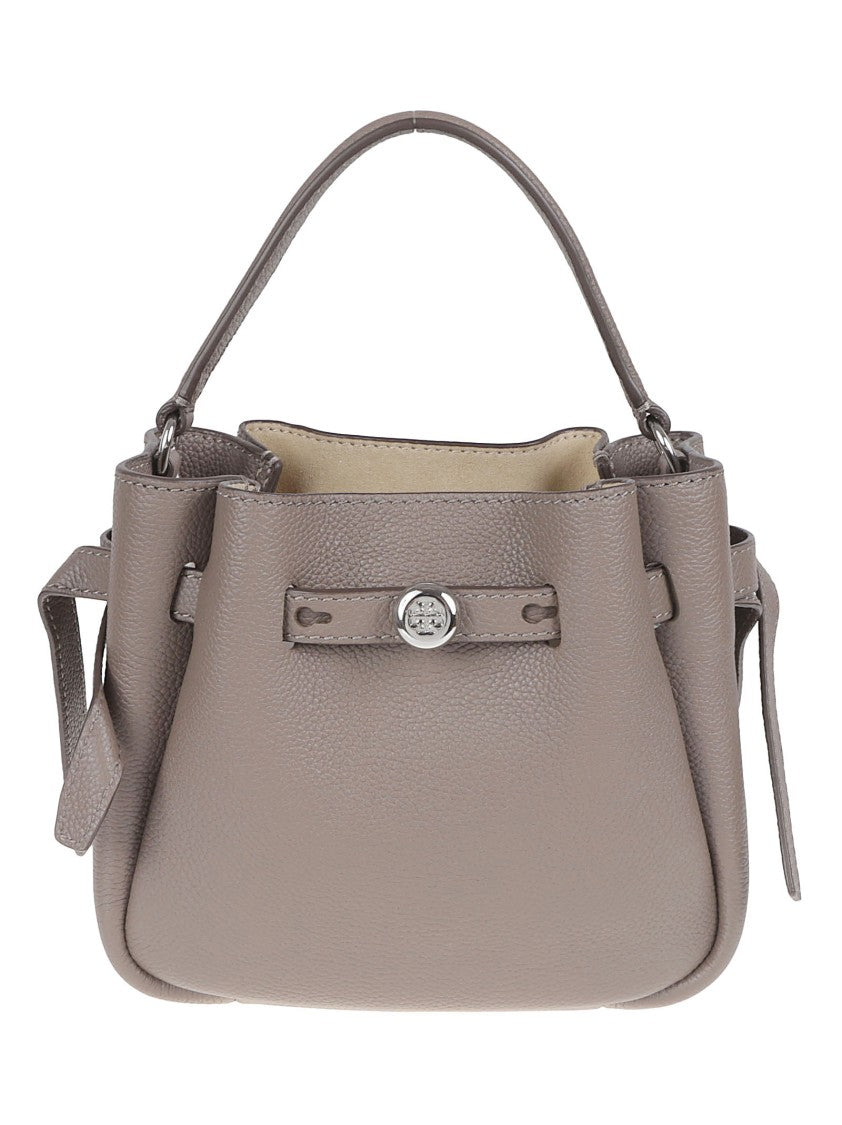 Tory Burch Structured Pebbled Leather Handbag With Turn-Lock Closure