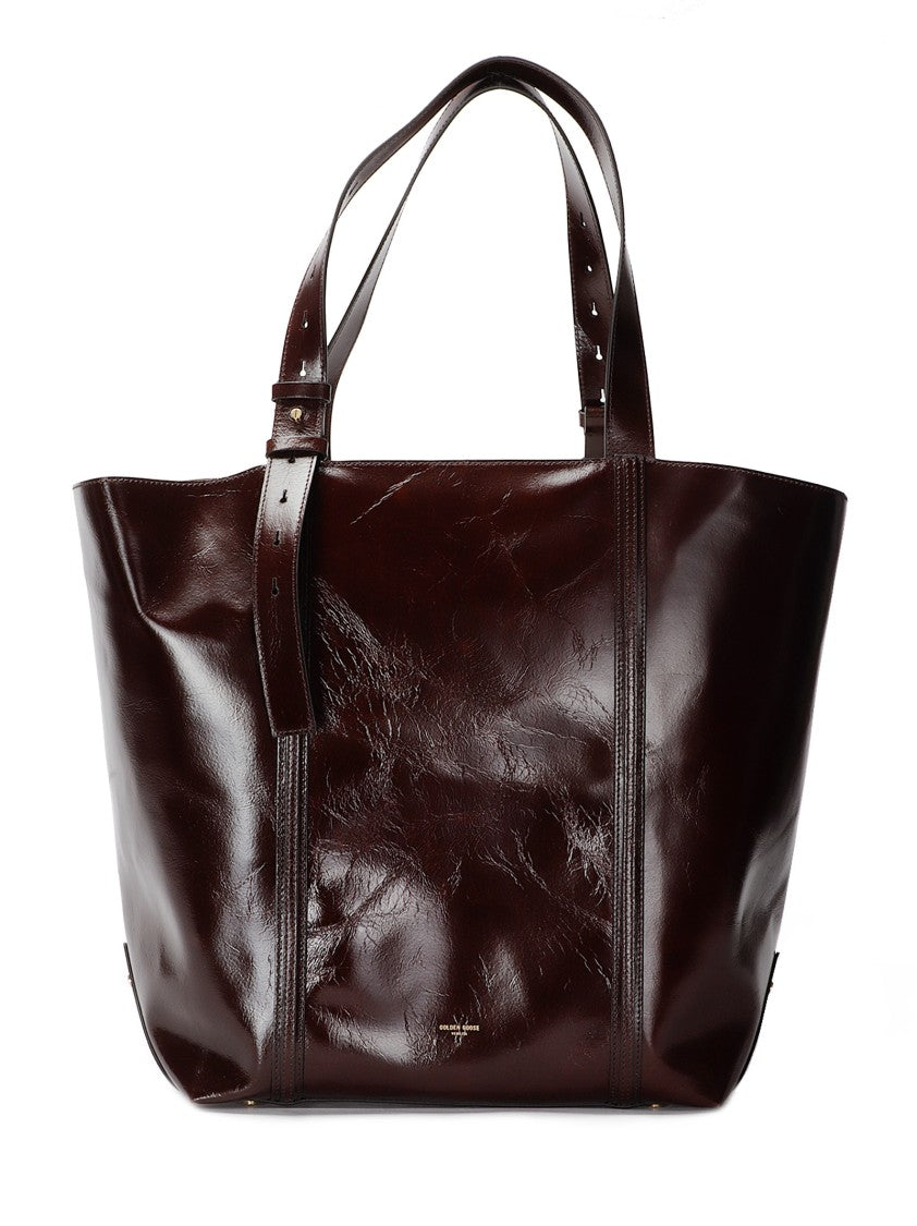 Golden Goose Bag 24.7 Ew Shiny Wavy Leather Body Gold Meta