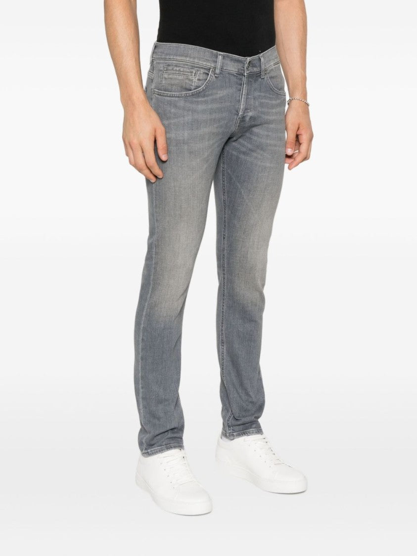 Dondup Grey Five-Pocket Straight Jeans