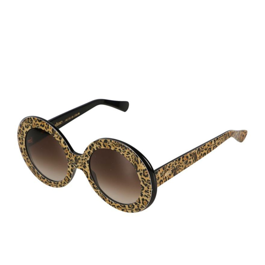 Kador Audrey Bold Leopard Print Round Sunglasses