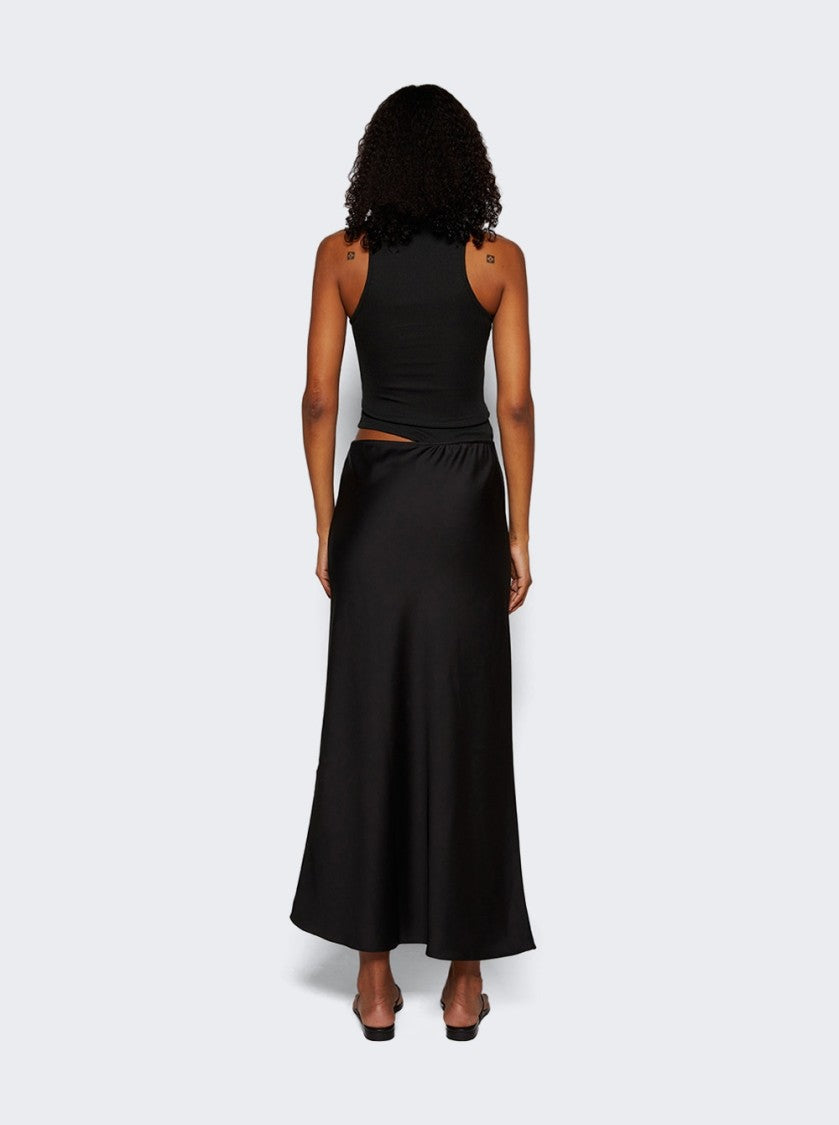 Christopher Esber Open Twist Satin Tank Dress Black