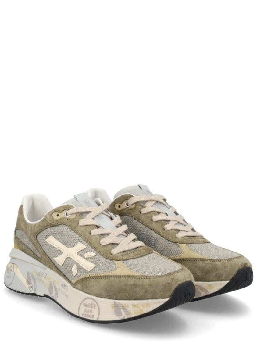 Premiata Beige Moerun Suede Mesh Sneakers