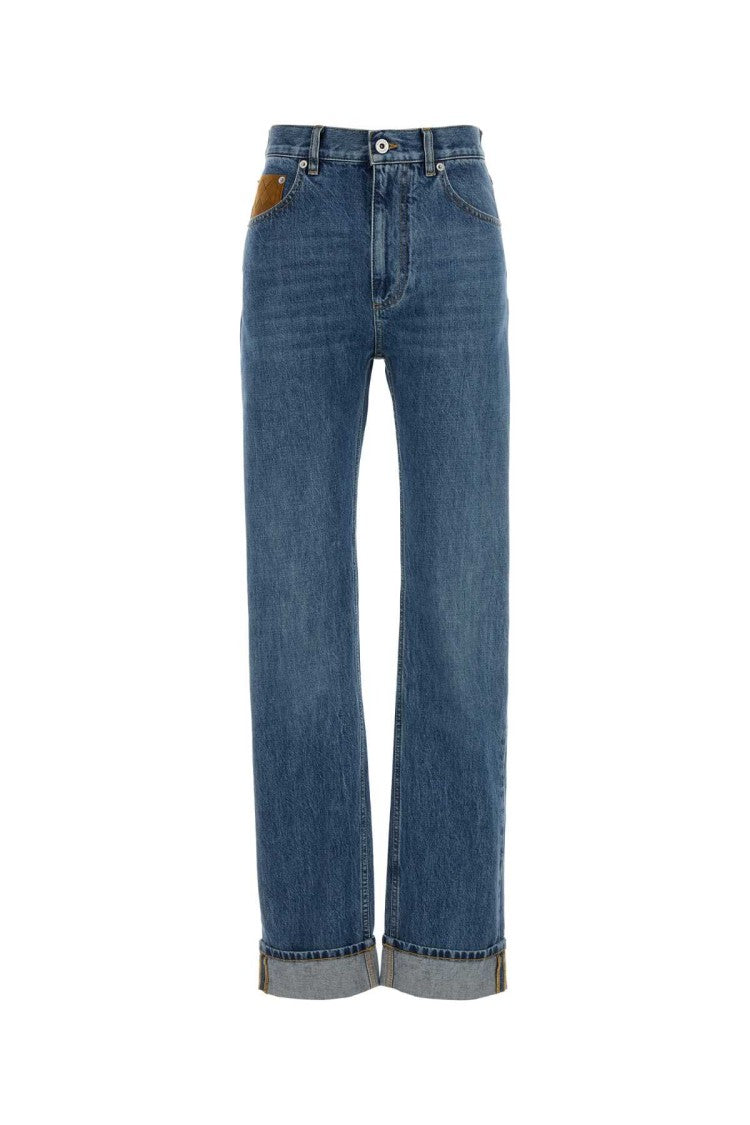 Bottega Veneta Classic Straight-Leg Denim Jeans With Rolled Cuffs