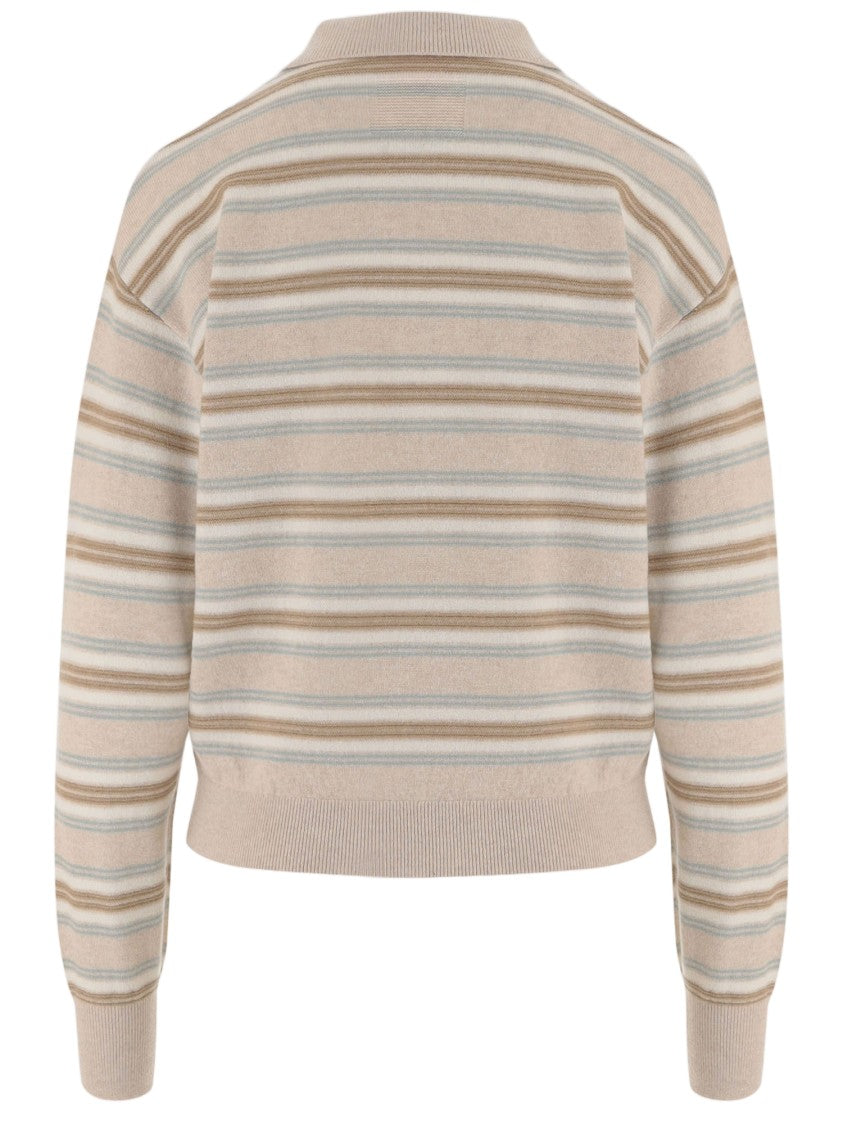 Guest In Residence Multicolor Striped Cashmere Polo Sweater