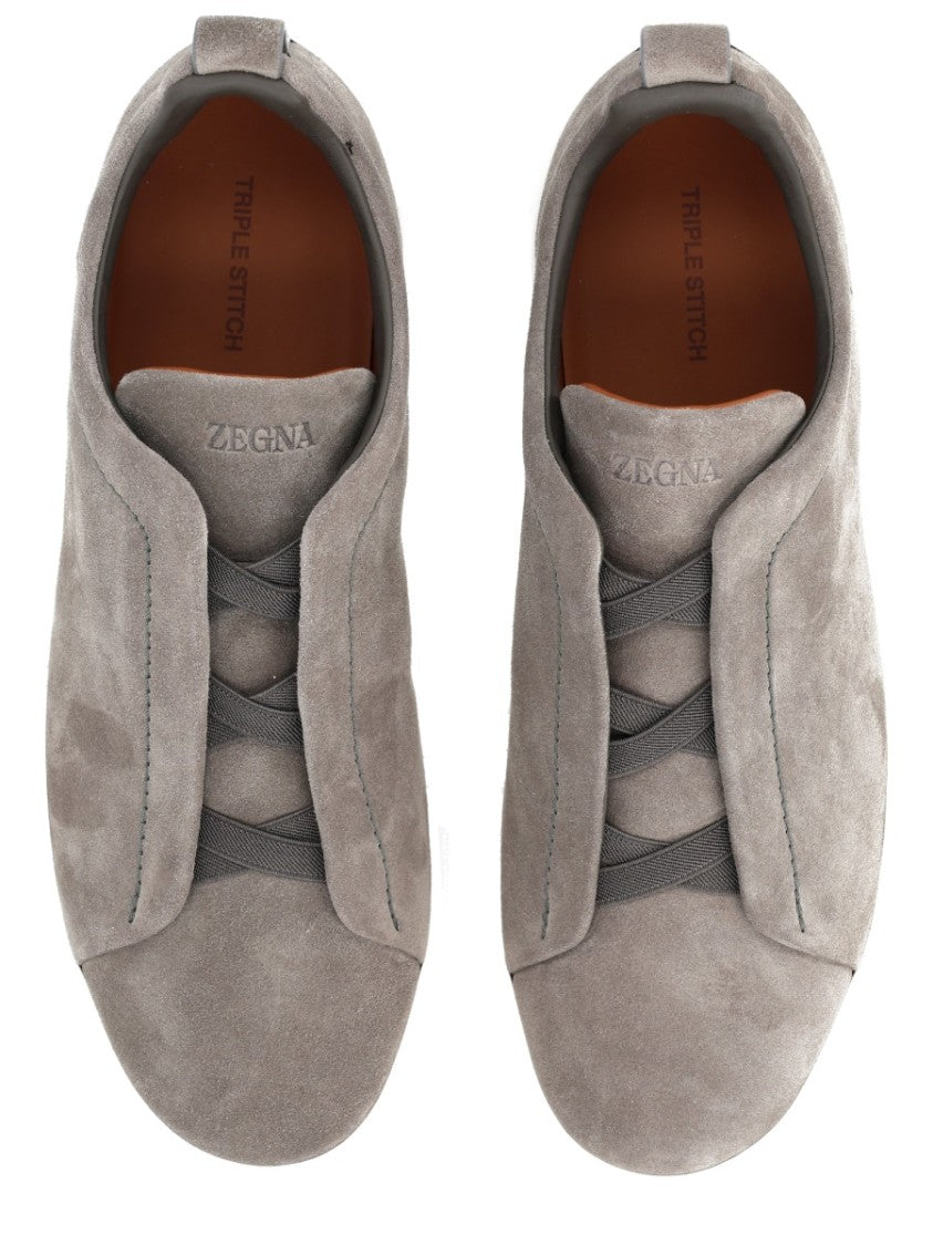 Zegna Low-Top Sneaker With Hidden Laces In Calf Leather