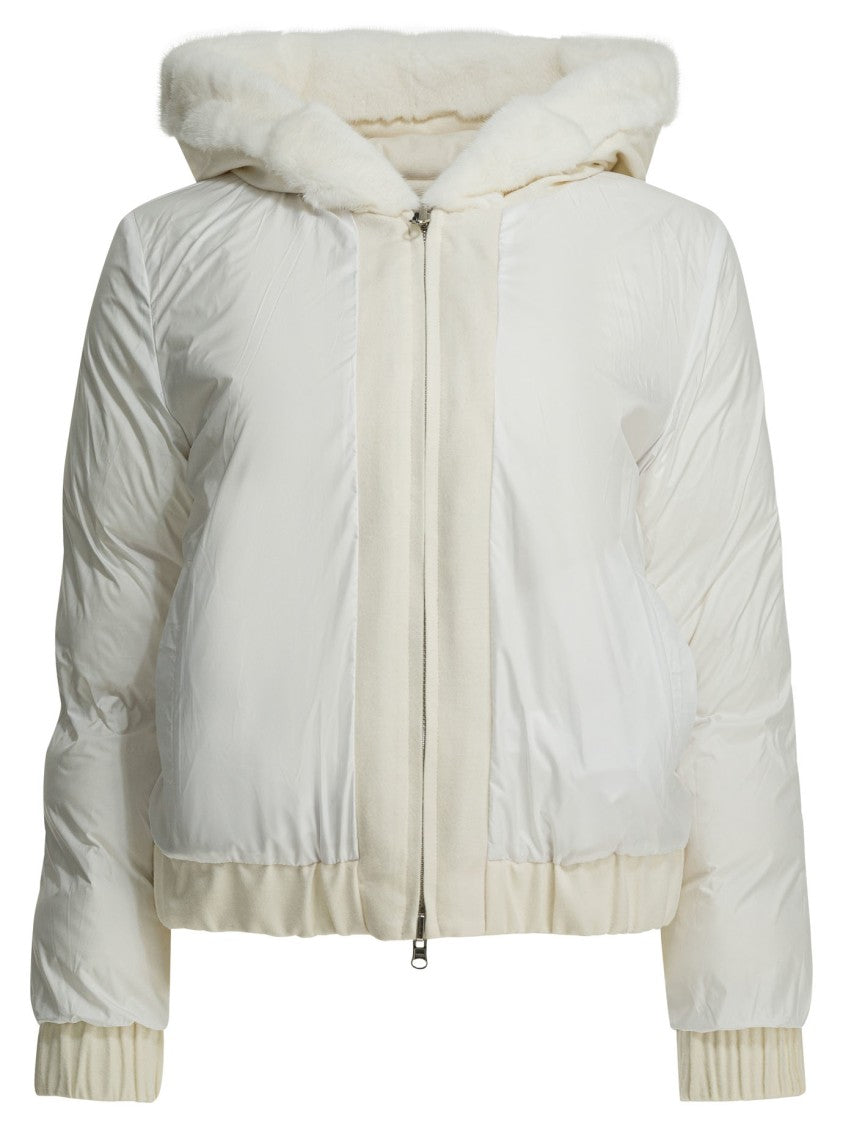 Camelia Mink-Front Silk And Cashmere Jacket