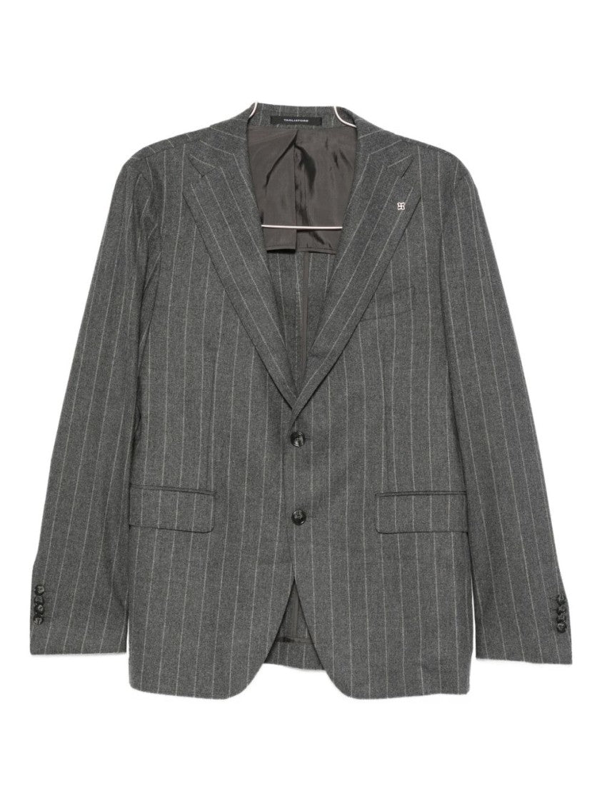 Tagliatore Tailored Grey Suit With Subtle Pinstripe Pattern