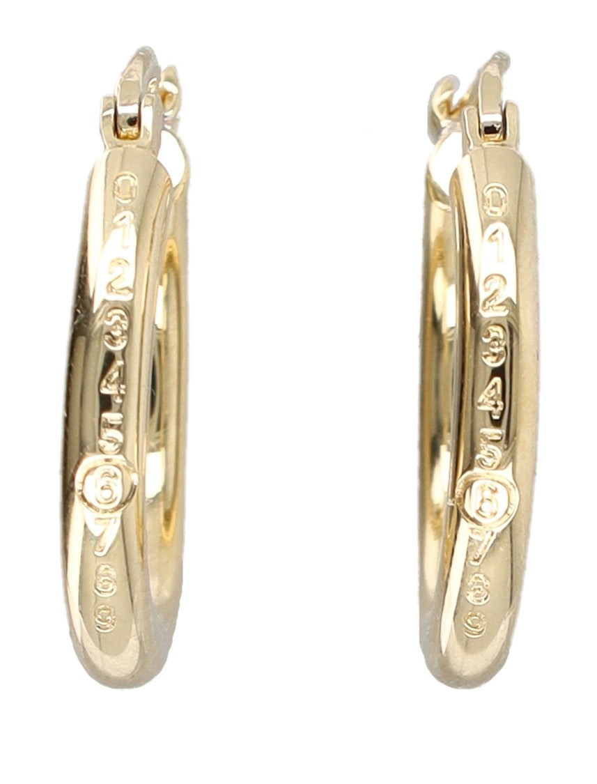 Mm6 By Maison Margiela Vetrine Searrings Polished Embossed Hoop Earrings