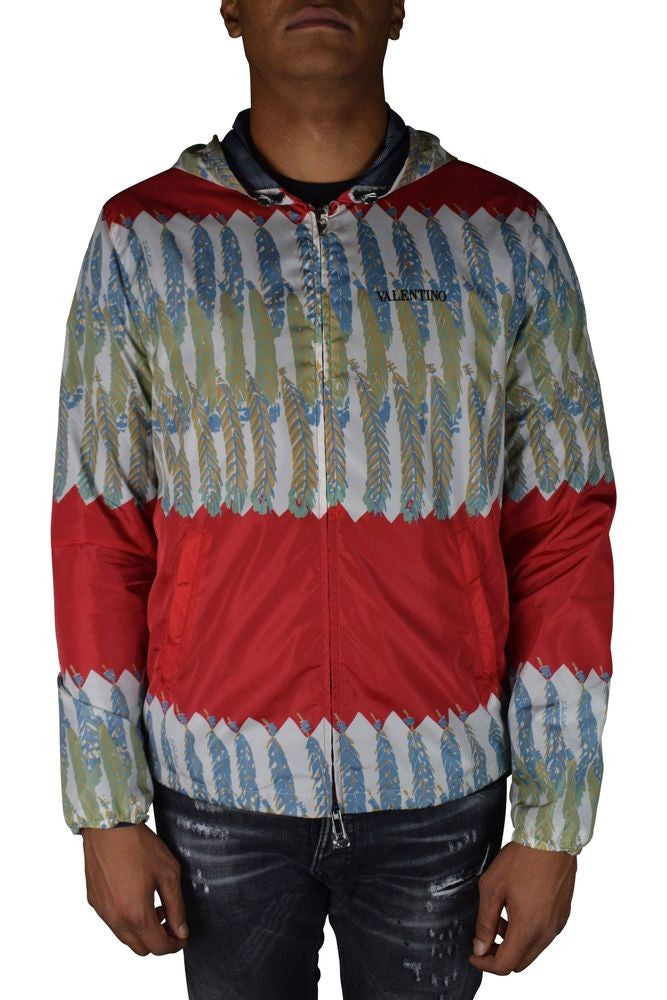 Valentino Garavani Leaf Print Nylon Jacket With Drawstring Hood