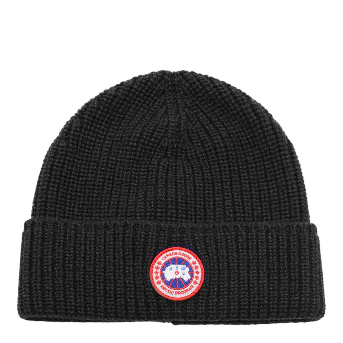 Canada Goose Ribbed Knit Logo Patch Beanie