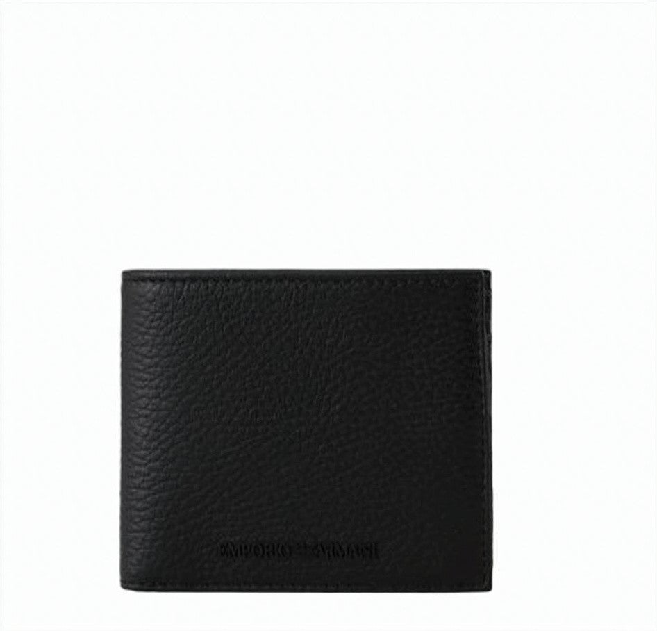 Emporio Armani Tumbled Leather Rubberized Logo Purse Wallet