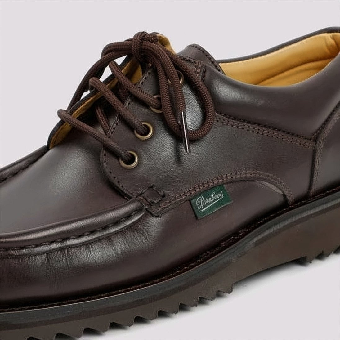 Paraboot Leather Upper Lace-Up Shoes With Moc Toe Design
