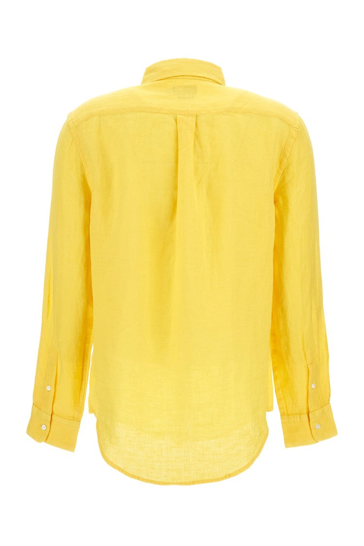 Polo Ralph Lauren Embroidered Linen Shirt With Oversized Fit