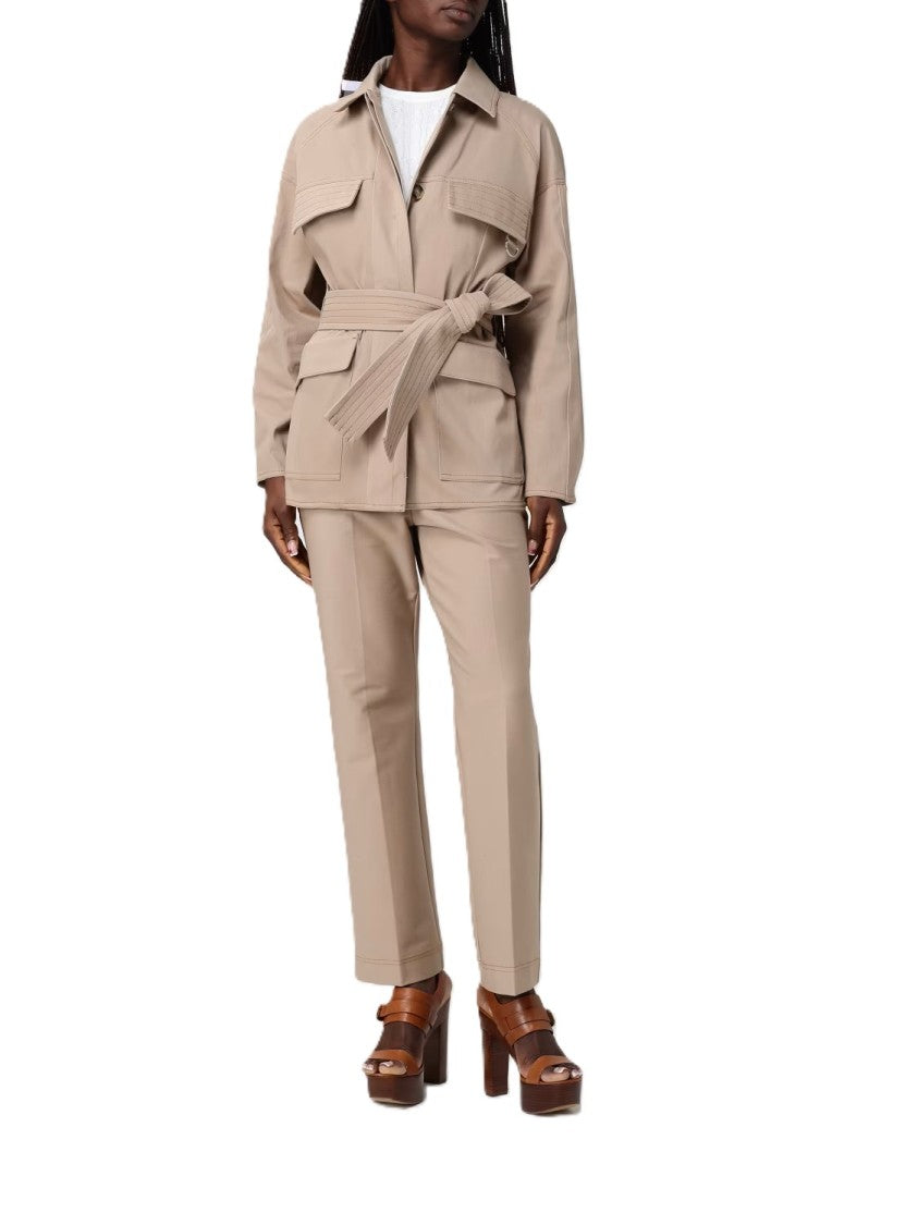 Max Mara Straight-Leg Pants With Relaxed Fit And Cuffed Hem
