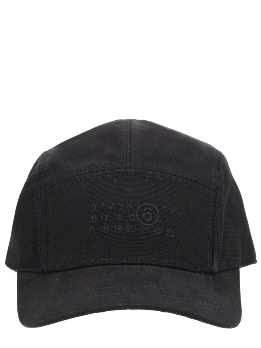 Mm6 By Maison Margiela Neutrals Embossed Logo Cotton Baseball Hat