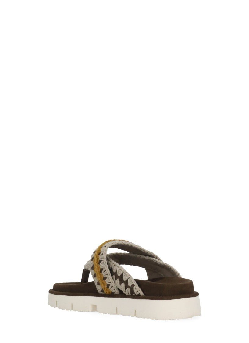 Mou Brown Bio Tone On Tone Sandals