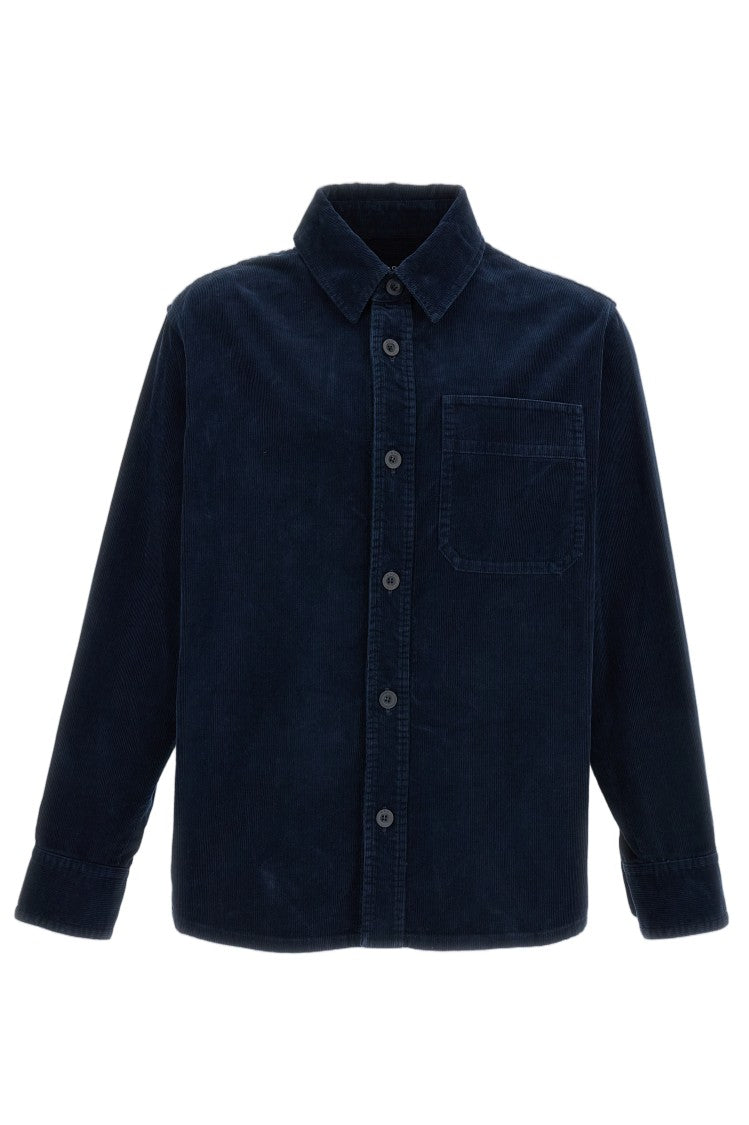 A.P.C. Blue Corduroy Cotton Overshort