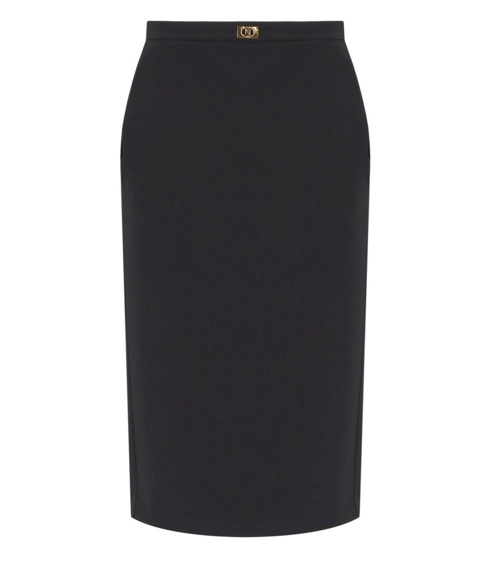 Elisabetta Franchi Black Skirt With Logo
