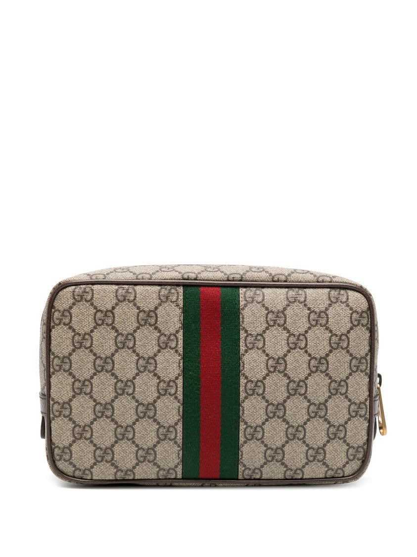 Gucci Beige Gg Monogram Canvas Toiletry Bag