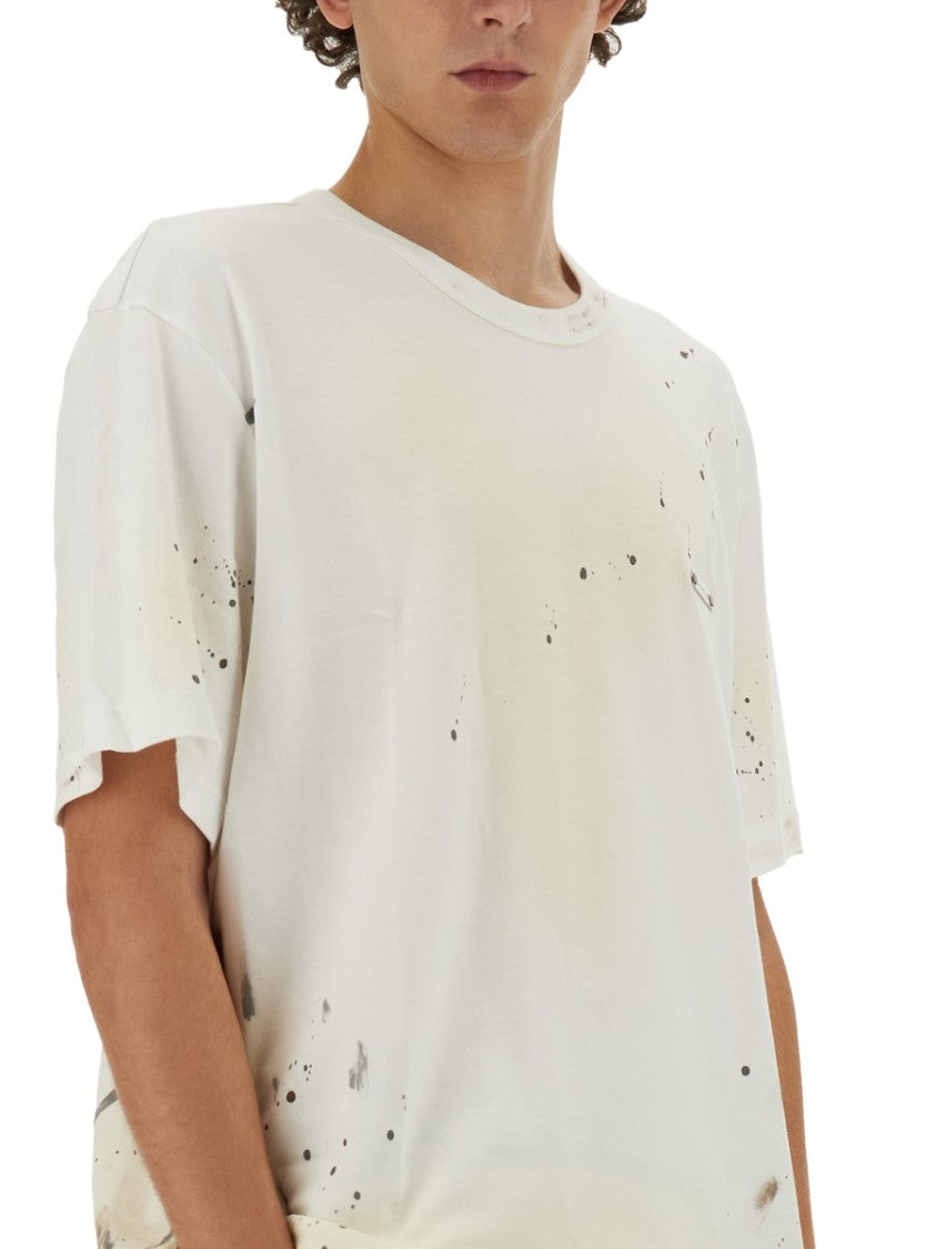 Helmut Lang Relaxed-Fit T-Shirt With Unique Splatter Print