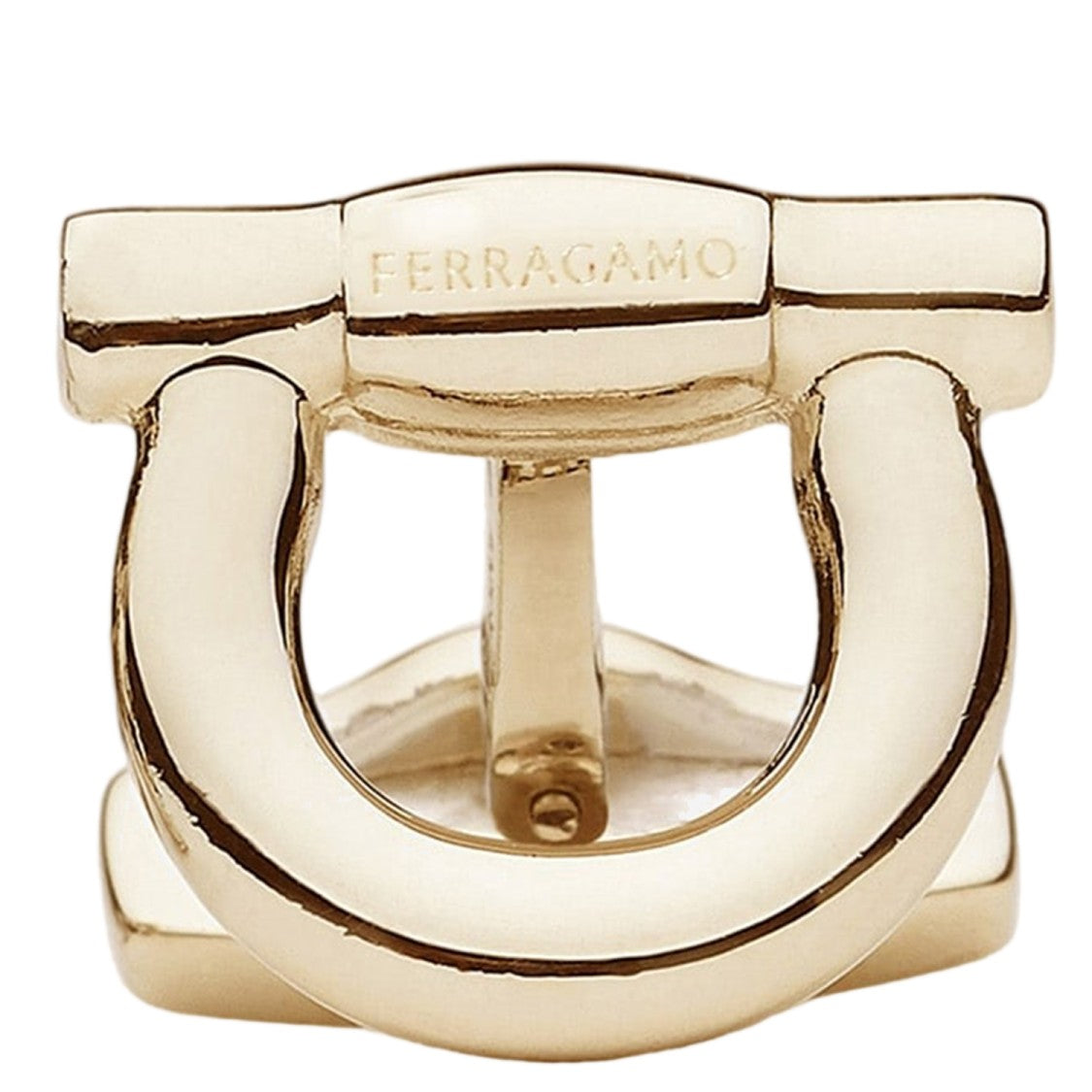 Salvatore Ferragamo Horseshoe-Design Brass Cufflinks
