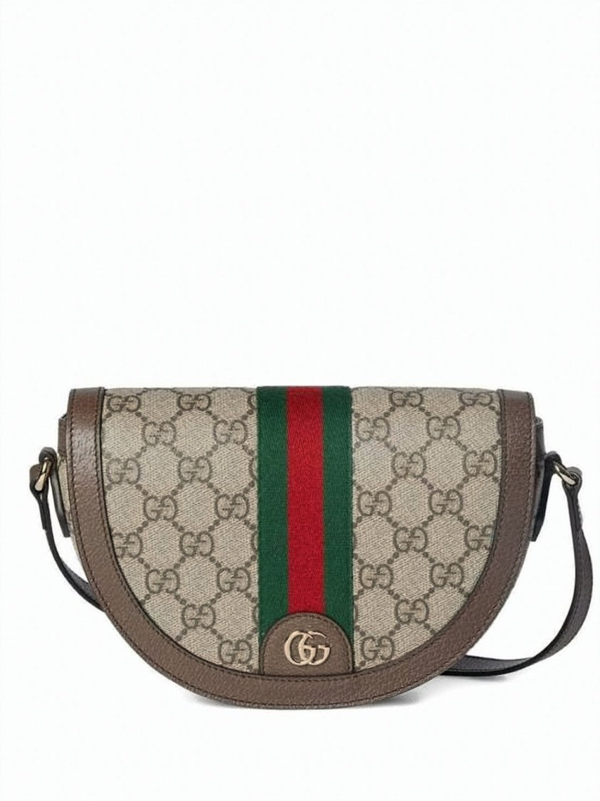 Gucci Semi-Circular Monogram Canvas Crossbody Bag