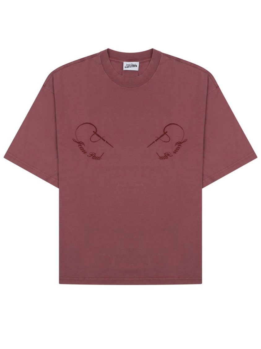 Jean Paul Gaultier Muted Mauve Needles Embroidered T-Shirt