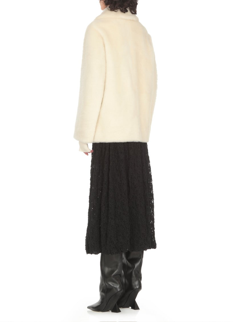 Jil Sander Ivory Fur Jacket