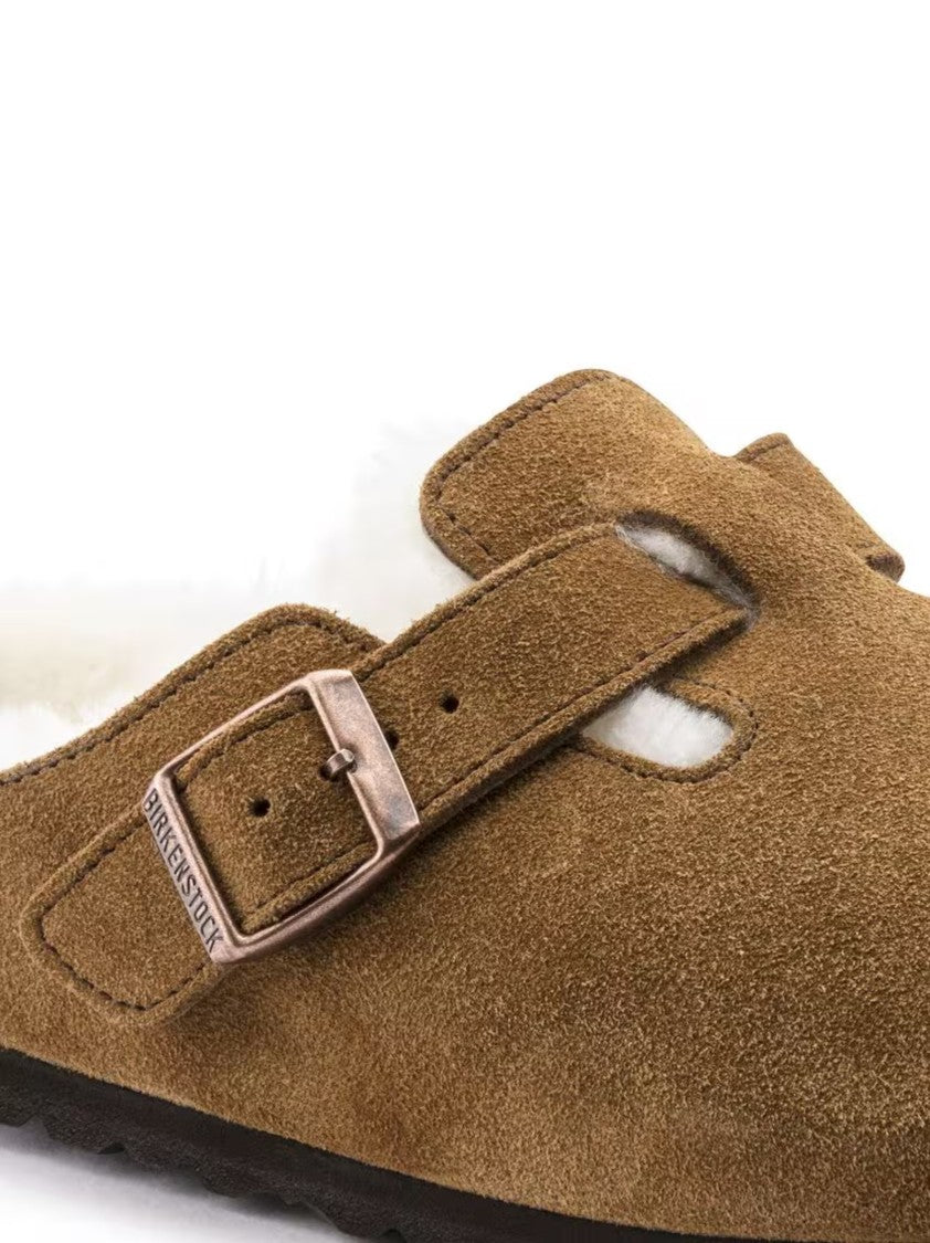 Birkenstock Boston Suede Shearling Sandals