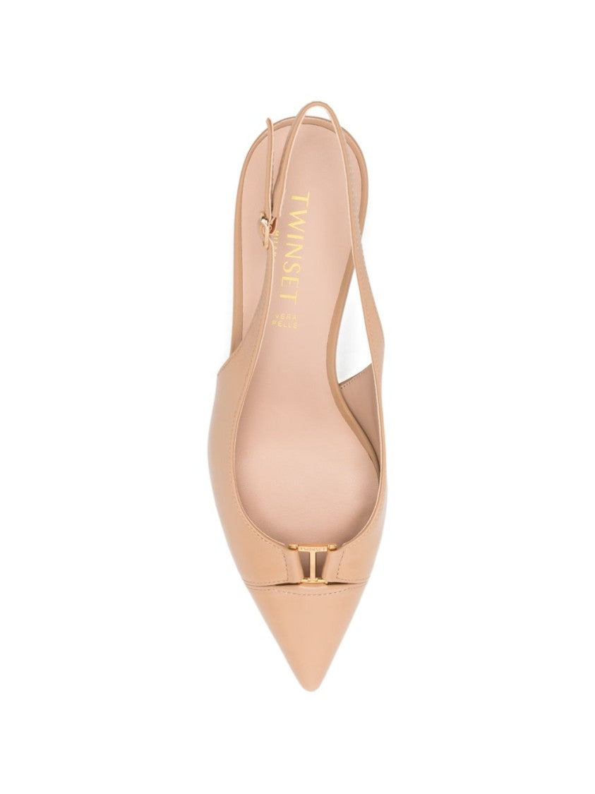 Twin-Set Sand Beige Slingback Sandals