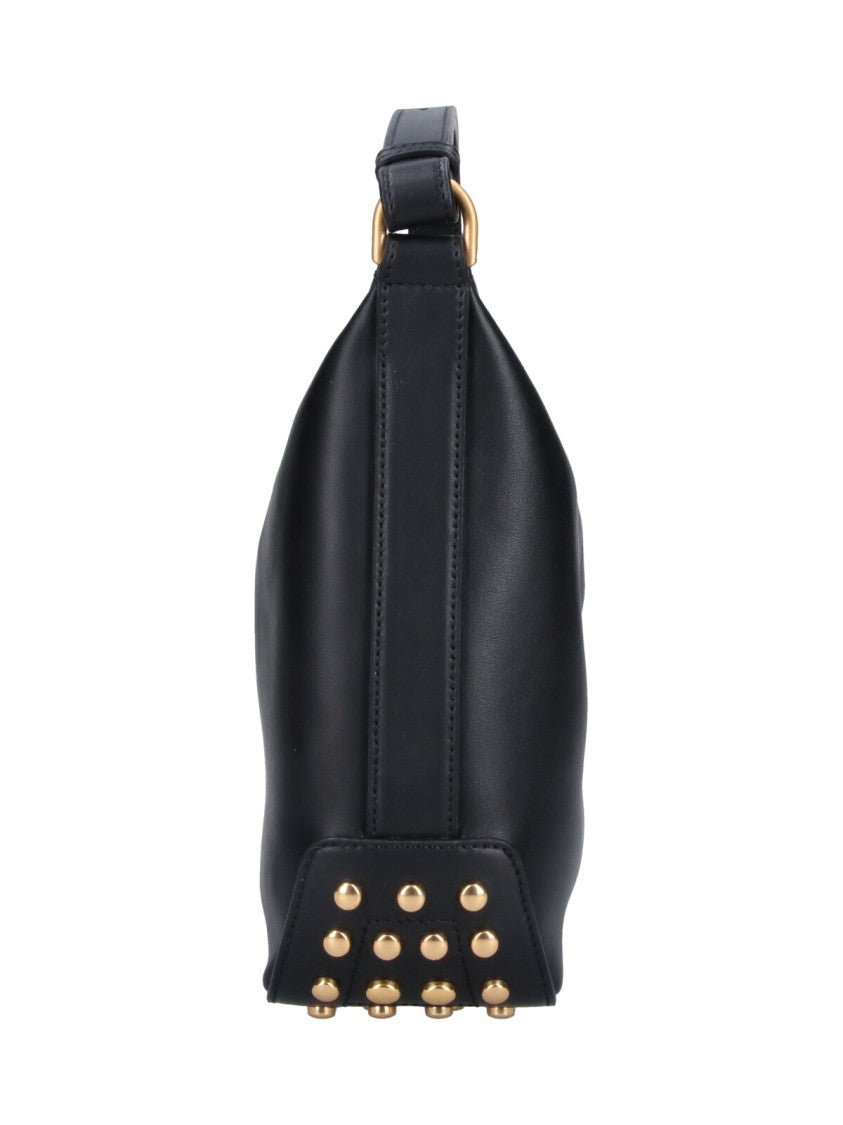 Tod's Black Metal Dots Leather Shoulder Bag