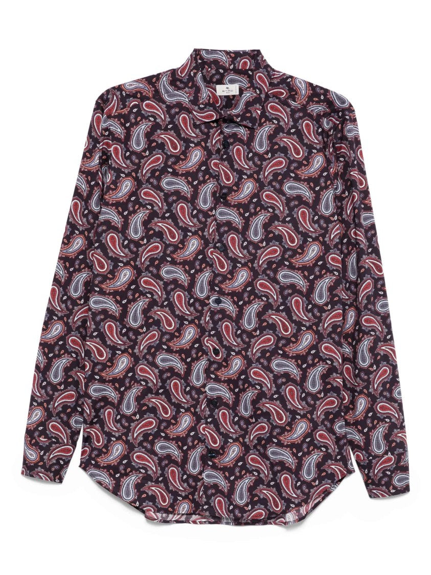 Etro Formal Dark Paisley Pattern Button Shirt