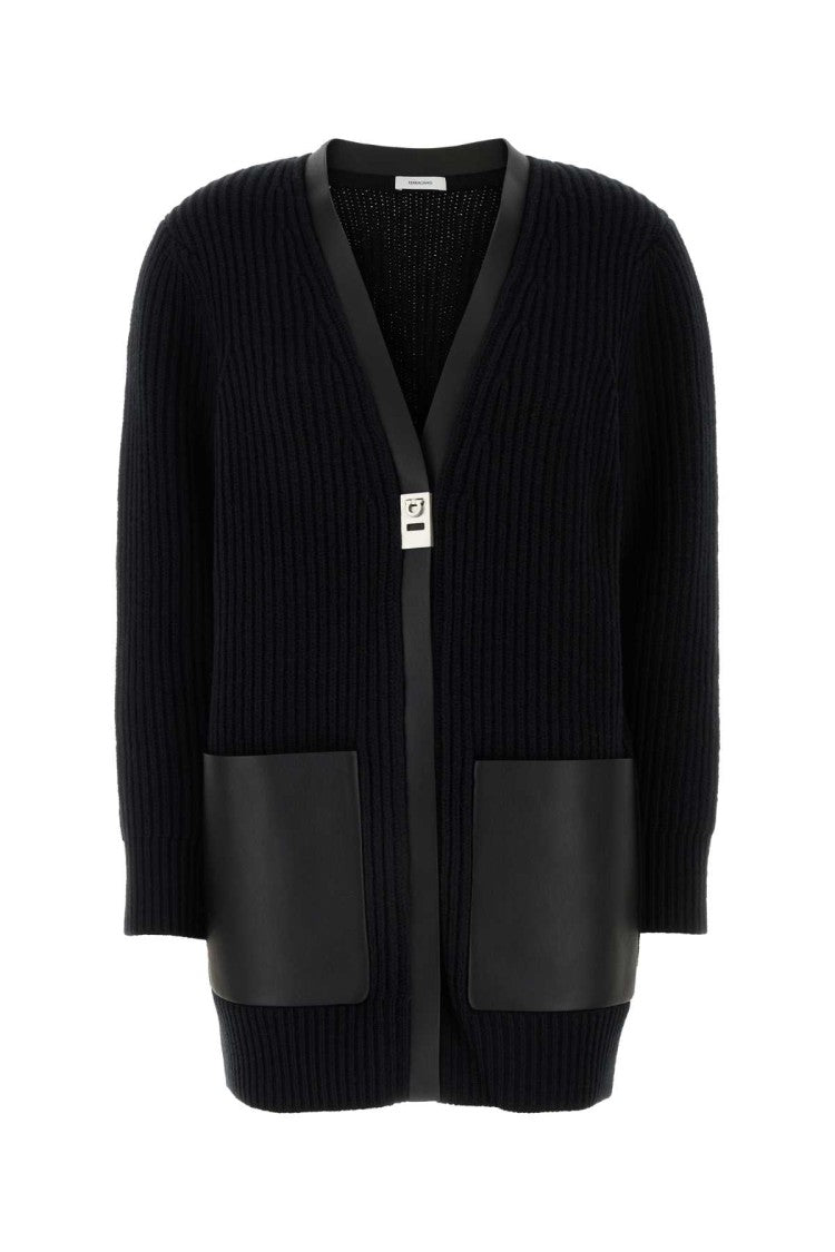 Salvatore Ferragamo Black Wool Cardigan