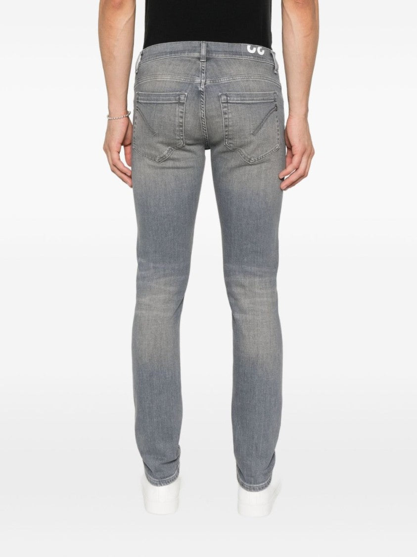 Dondup Grey Five-Pocket Straight Jeans