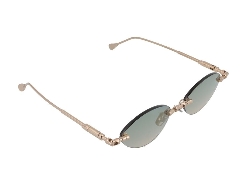 Kuboraum Green Gradient Lens Lightweight Titanium Rimless Sunglasses