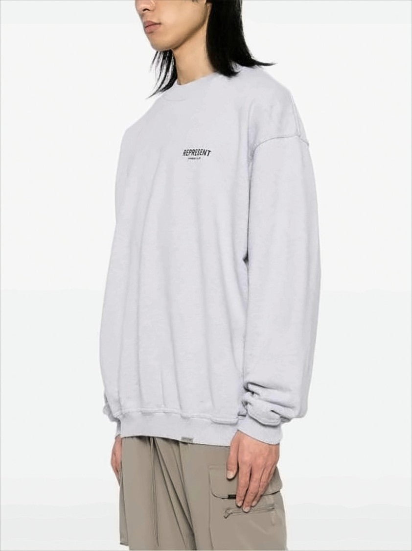 Represent Heathered Grey Long-Sleeve Sweatshirt With Printed Designs
