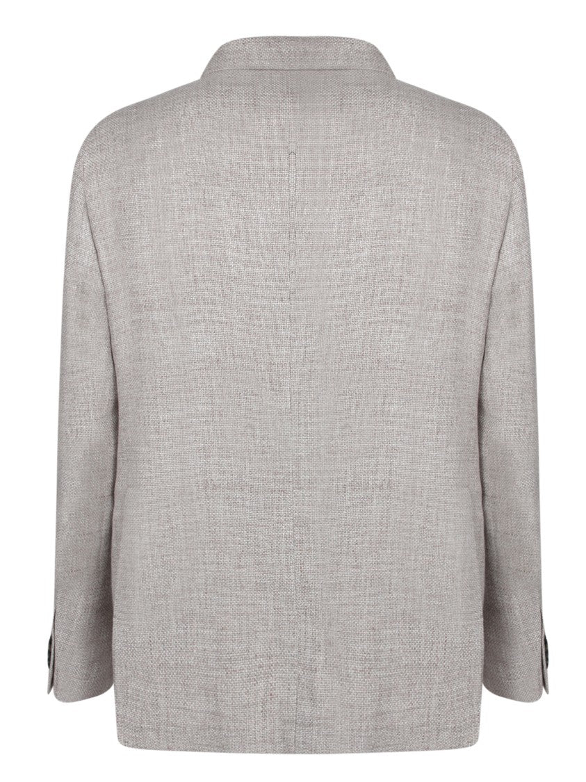 Tagliatore Tailored Beige Blazer With Silk-Linen Blend