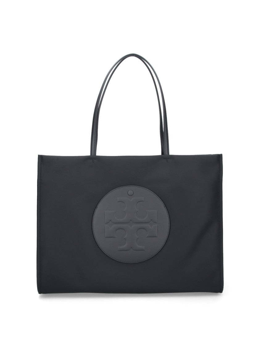 Tory Burch "Ella" Large Tote Bag Black