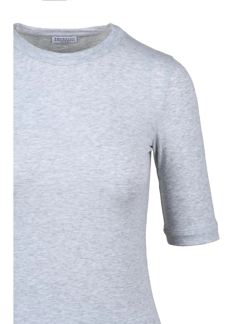 Brunello Cucinelli Grey Cotton Elastane T-Shirt