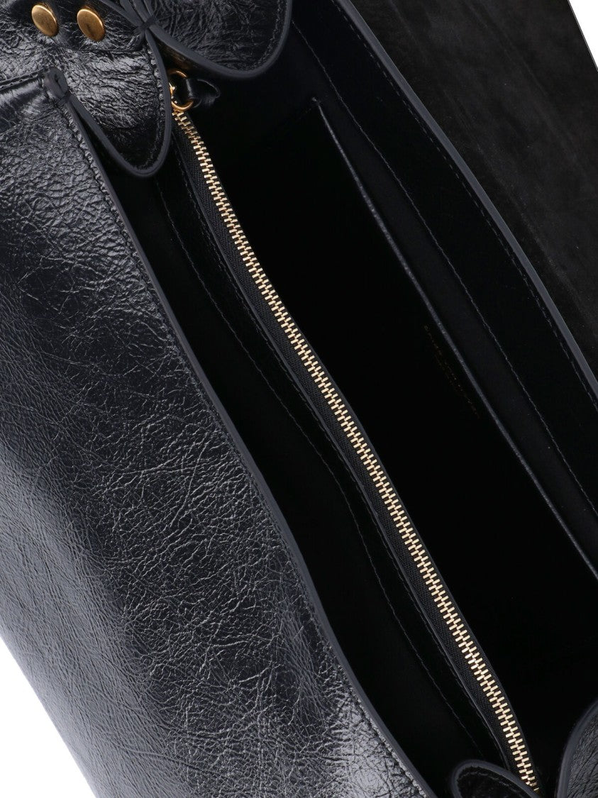 Dries Van Noten Textured Leather Shoulder Bag With Gold-Tone Buckle Closure