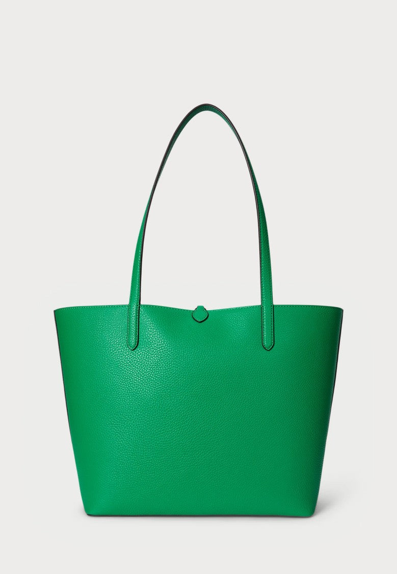Lauren Ralph Lauren Green Reversible Polyurethane Tote Bag